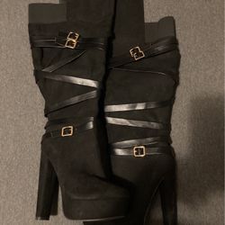 Black Platform High Boots