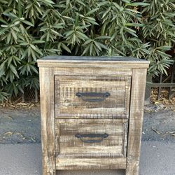 Rustic Wood Nightstand 