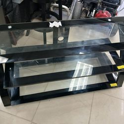Glass 3 Shelves tv stand  up to 65" tv or 150 lbs or less