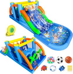 Inflatable Obstacle Course Bounce Castle Water Slide Water Park W453