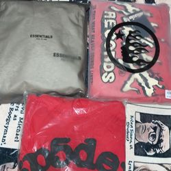 3 Large Sp5der,Essentials, and Hellstar  Hoodies