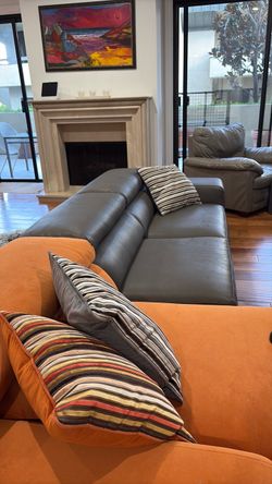 Faux leather sectional