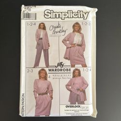 Simplicity Sewing Pattern 8904 Christie Brinkley Sz 18 Top Pants Skirt Jacket