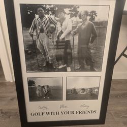 The Three Stooges "Golf With Your Friends" Framed Art
​