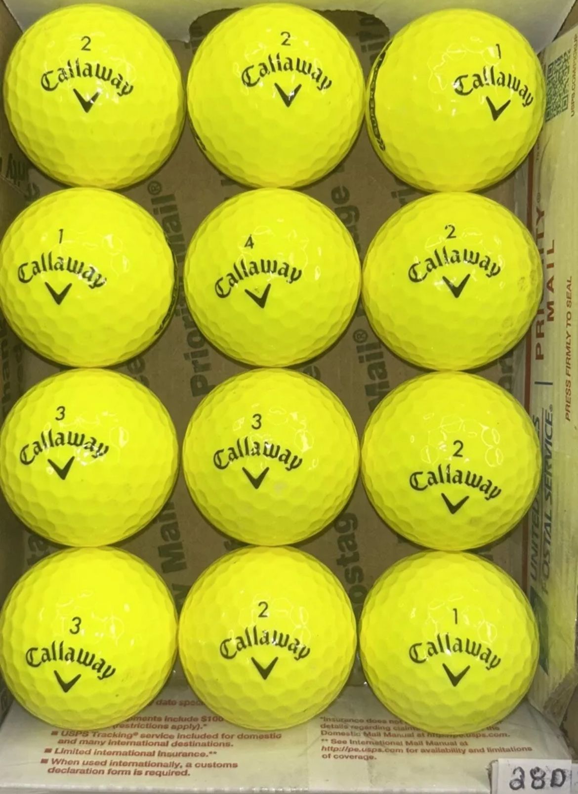 12 Callaway Supersoft Yellow Golf Balls 5/4a Lot D028