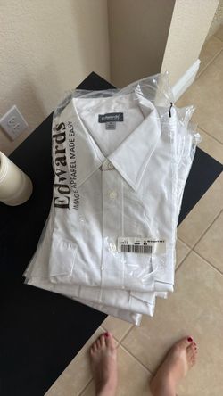 Edwards White Button-Up Pilot Shirts XL