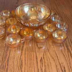 Christmas Egg Nog Bowl and Cup Set