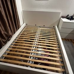 IKEA “Malm” Queen Bed Frame + Matching 3 Drawer Dresser 