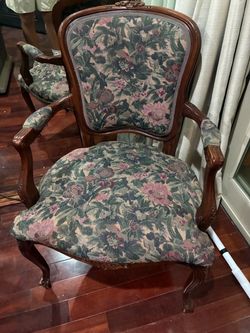 French Provincial Floral Tapestry Armchair