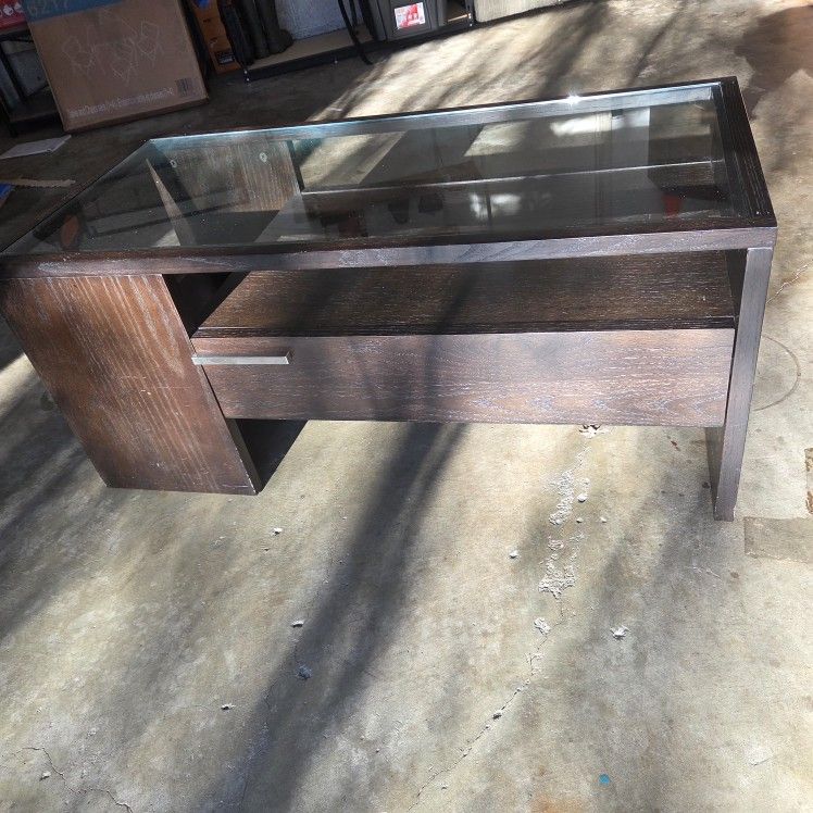 Glass Top Coffee Table With Drawer