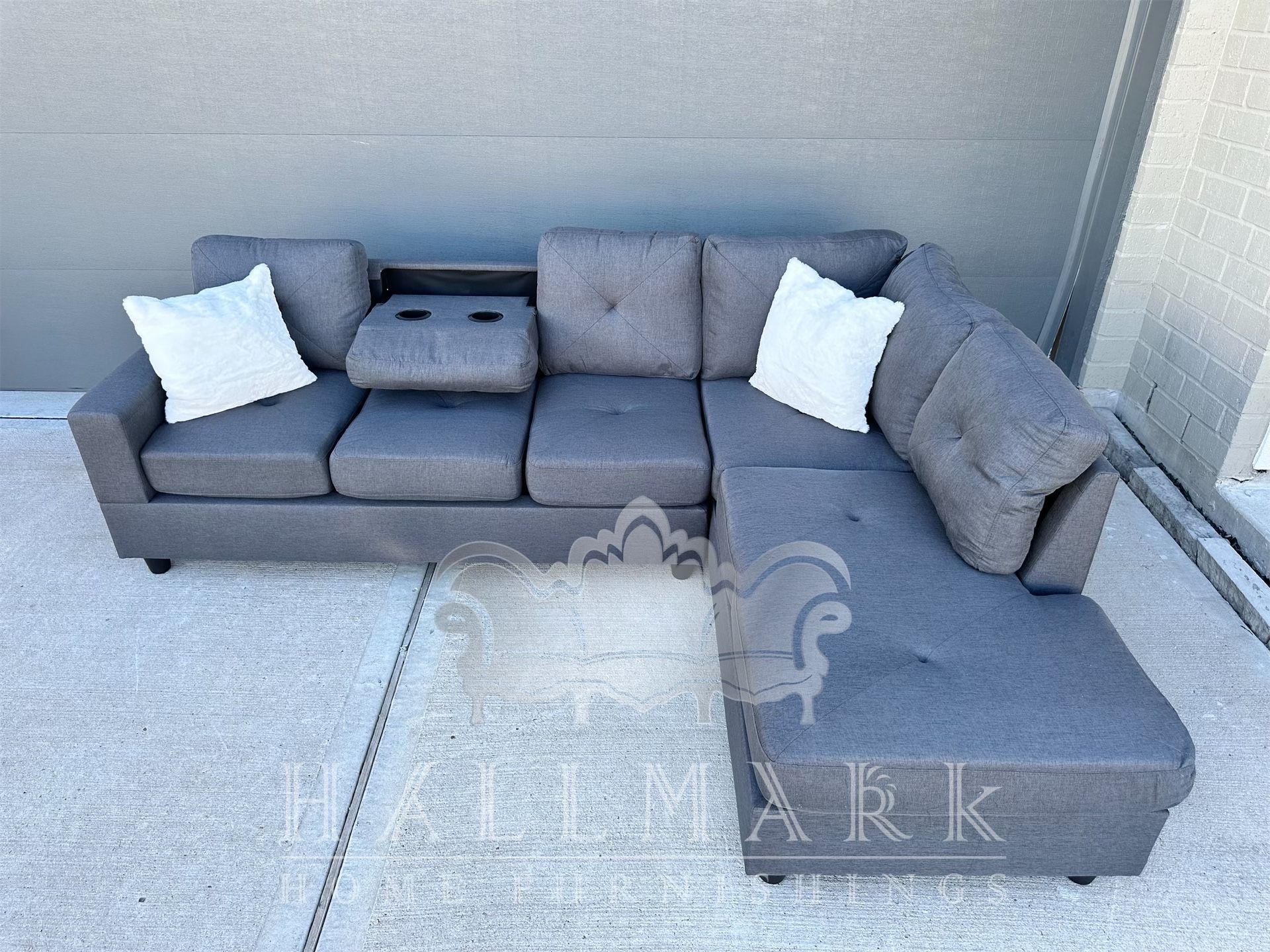 New Grey Sectional Couches (🚚FREE DELIVER