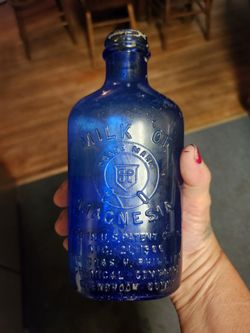 Antique Glass Bottle USA Made Embossed