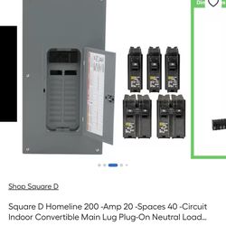 Square D Homeline 200 -Amp 20 -Spaces 40 -Circuit electrical panel
