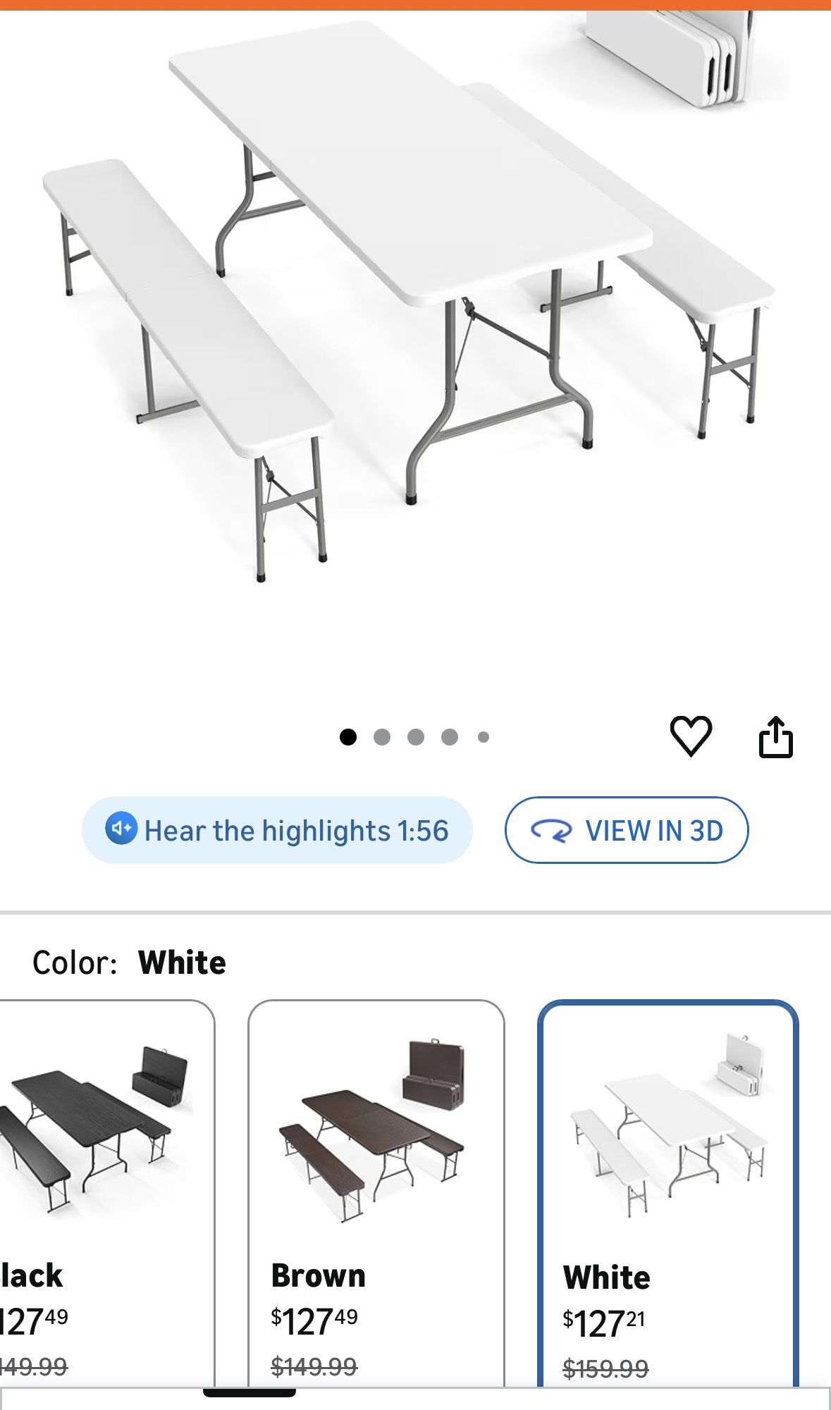 Vingli Brand New White 2x Benches Only