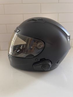 2 Motorcycle Helmets w/ SENA Bluetooth Communication Size Medium– BELL + HJC IS-5