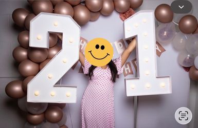Large Marquee Light-Up Number 21 Letters