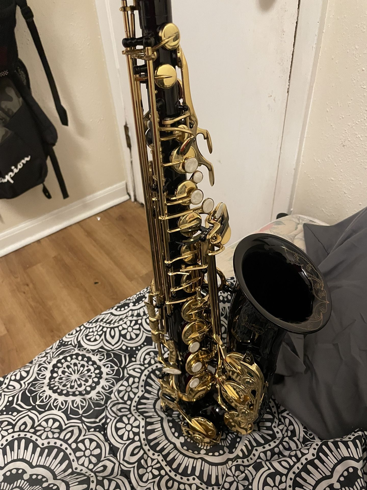 Black Alto Eb Saxophone With Gold Keys