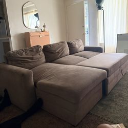 Sleeper couch with storage