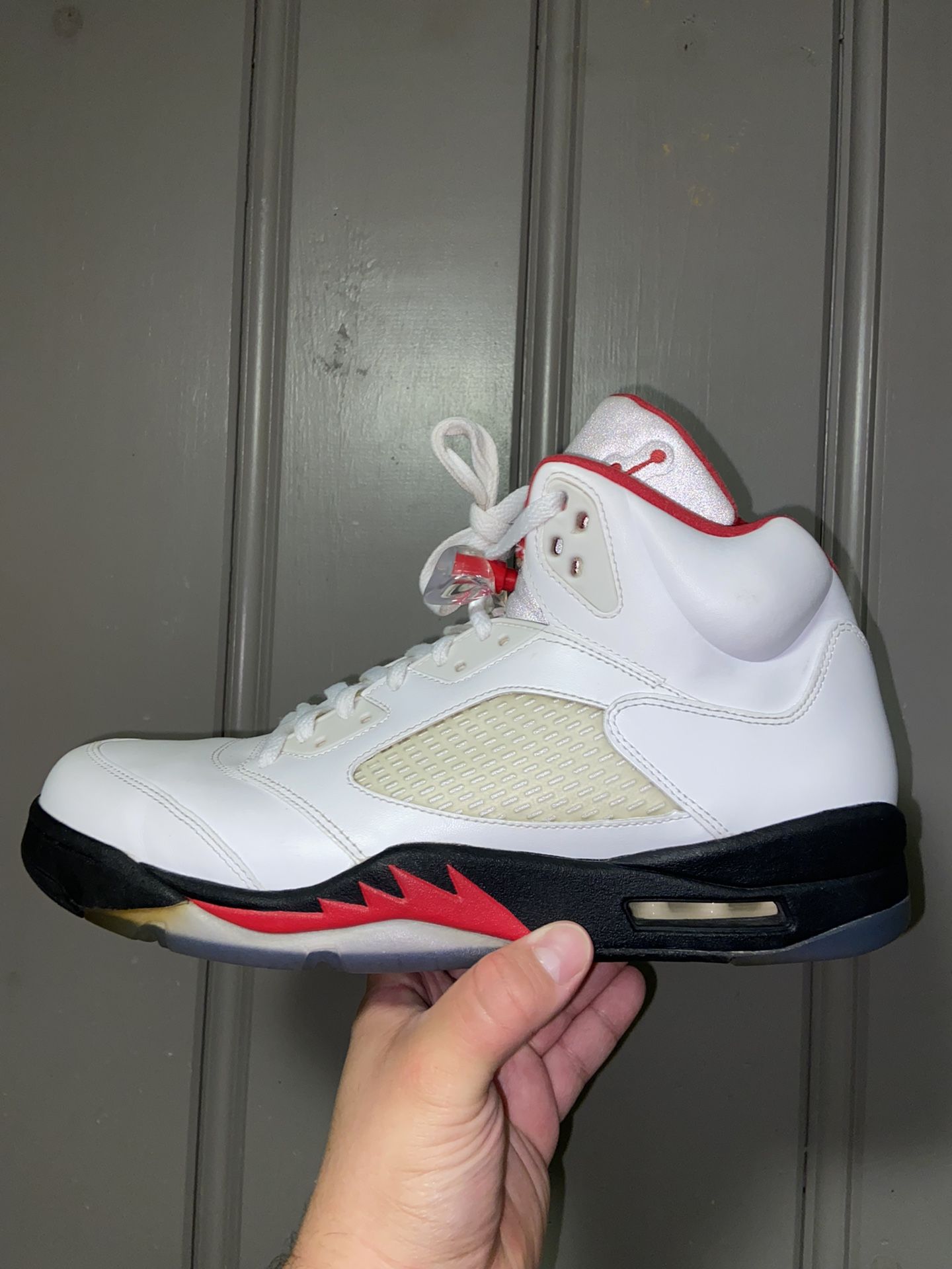 Jordan 5 Retro “Fire Red” (2013)’ Release. Size (12). In Men’s Worn In Excellent Condition. 