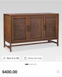 Natural finish 3 Door Cabinet / TV Stand