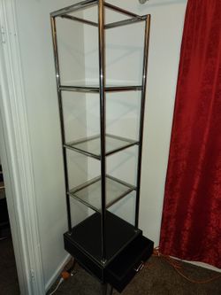 17x17x64 Stainless Steel And Glass Shelf