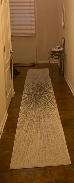 Black and Ivory Burst Runner Rug