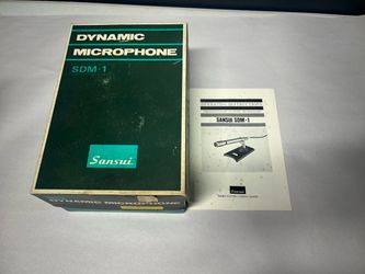 Vintage Sansui SDM-1 Dynamic Microphone w/ Stand Cable Box Manual