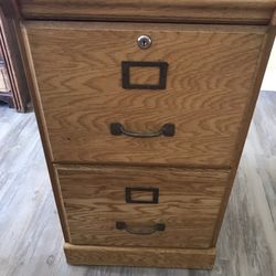 File Cabinet Two Drawer Oak