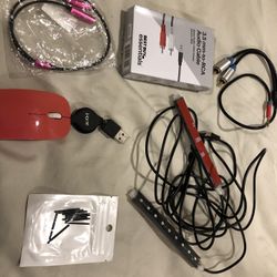 Miscellaneous tech. Headphone adapter wire audio cable usb blacklight computer mouse stylus pen nibs