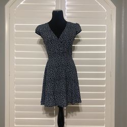 Navy Blue Floral Spring Dress