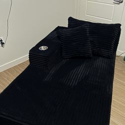 Black boneless corduroy couch