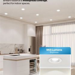 unco 12 Pack 6 Inch LED Can Lights, Retrofit Recessed Lighting, Smooth Trim, 96
