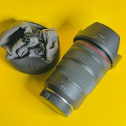 Canon RF 24-70mm f/2.8L IS USM Lens - Excellent Hood Pouch Caps