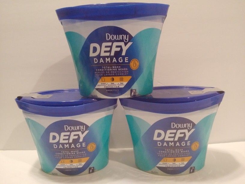 (3) Downy Defy Damage Total-Wash Conditioning Beads 18.1 oz