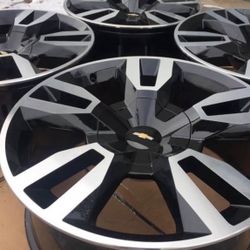 22” CHEVY TAHOE SILVERADO AVALANCHE SUBURBAN GMC YUKON SIERRA DENALI NEW WE FINANCE RIMS SET 