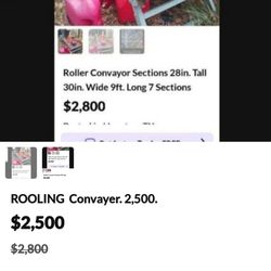Roller Convayer 7sec..9 ft long  $2000.00