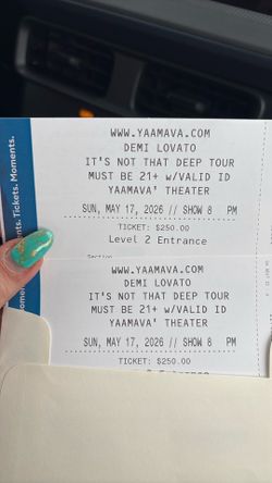 Two Demi Lovato Tickets for Tonight