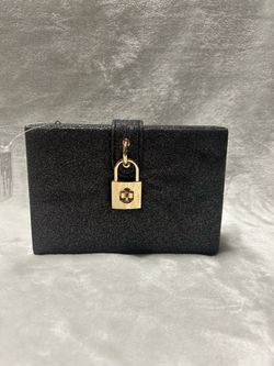 Women’s Black gold small glitter clutch purse bag