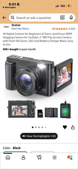 4K Digital Camera Like New 48MP