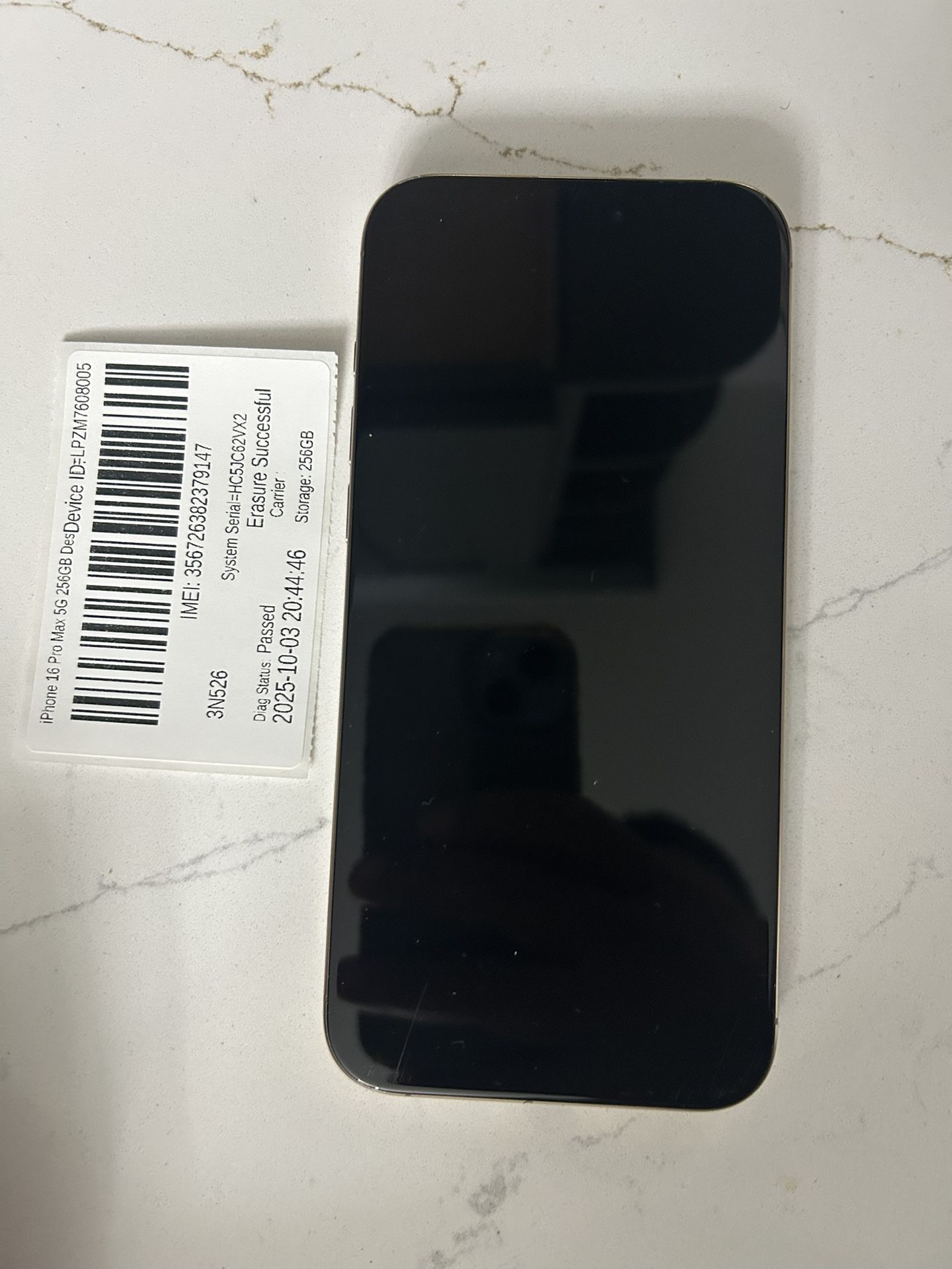IPHONE 16 PRO MAX DESERT 256GB. US reseller flex(unlocked , will first activate to any US carrier then locked to that carrier and can’t guarantee that