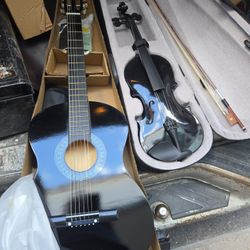 Guitar And Violin Black  New 