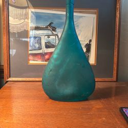 Blue glass vase