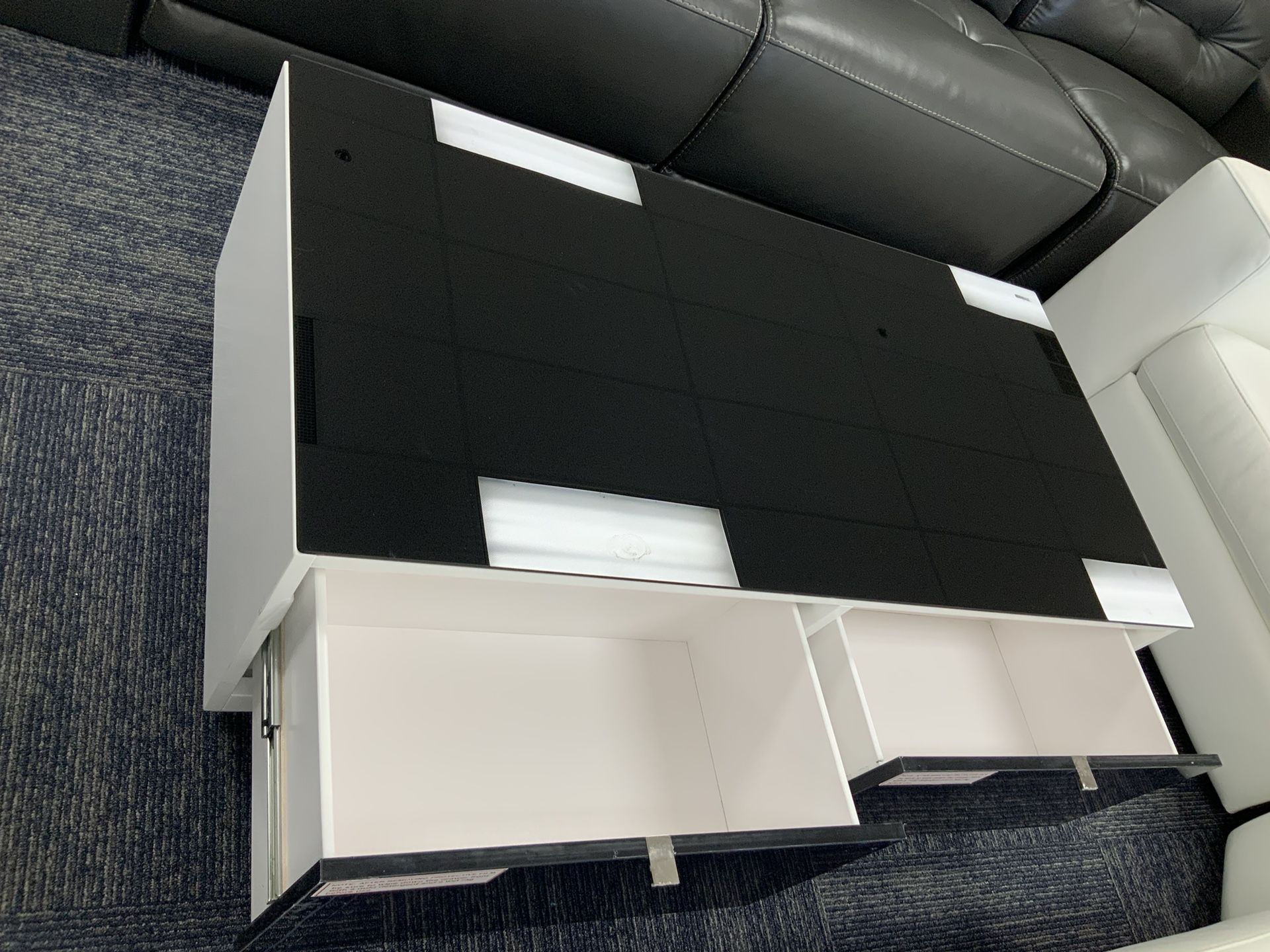 White Glass Top Coffee Table