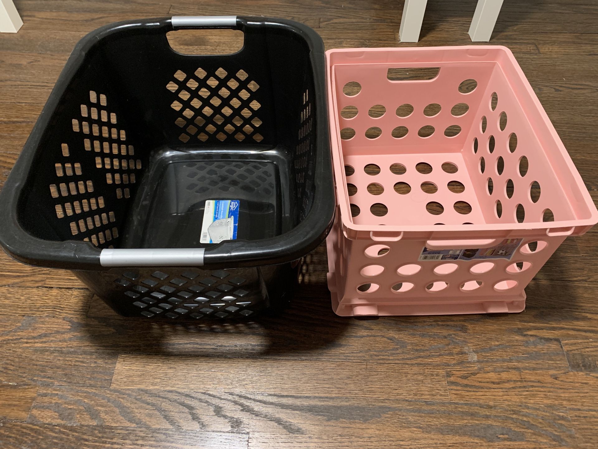 Pink basket & black hamper