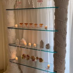 Pillars columns Glass Shelves Wedding Quinceañera Party Decoration Backdrop Centerpiece $700  obo