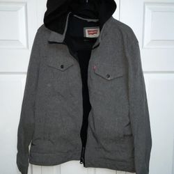 Levis Mens Gray Hooded Jacket sz XL PRICE IS FIRM