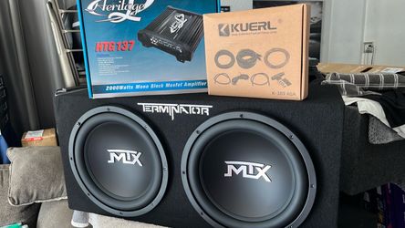 MTX TNE212D 12" 400 watts Dual Car Subwoofers package