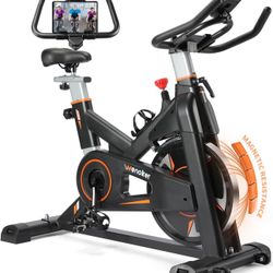 Exercise Bike, WENOKER Stationary Bike for Home Magnetic Resistance, Indoor Bike with Silent Belt Drive, Heavy Flywheel and Digital Display for Home G