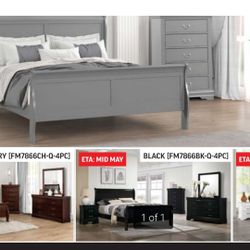 Queen Bedroom Set Queen Bed Dresser Mirror And 1 Night Stand