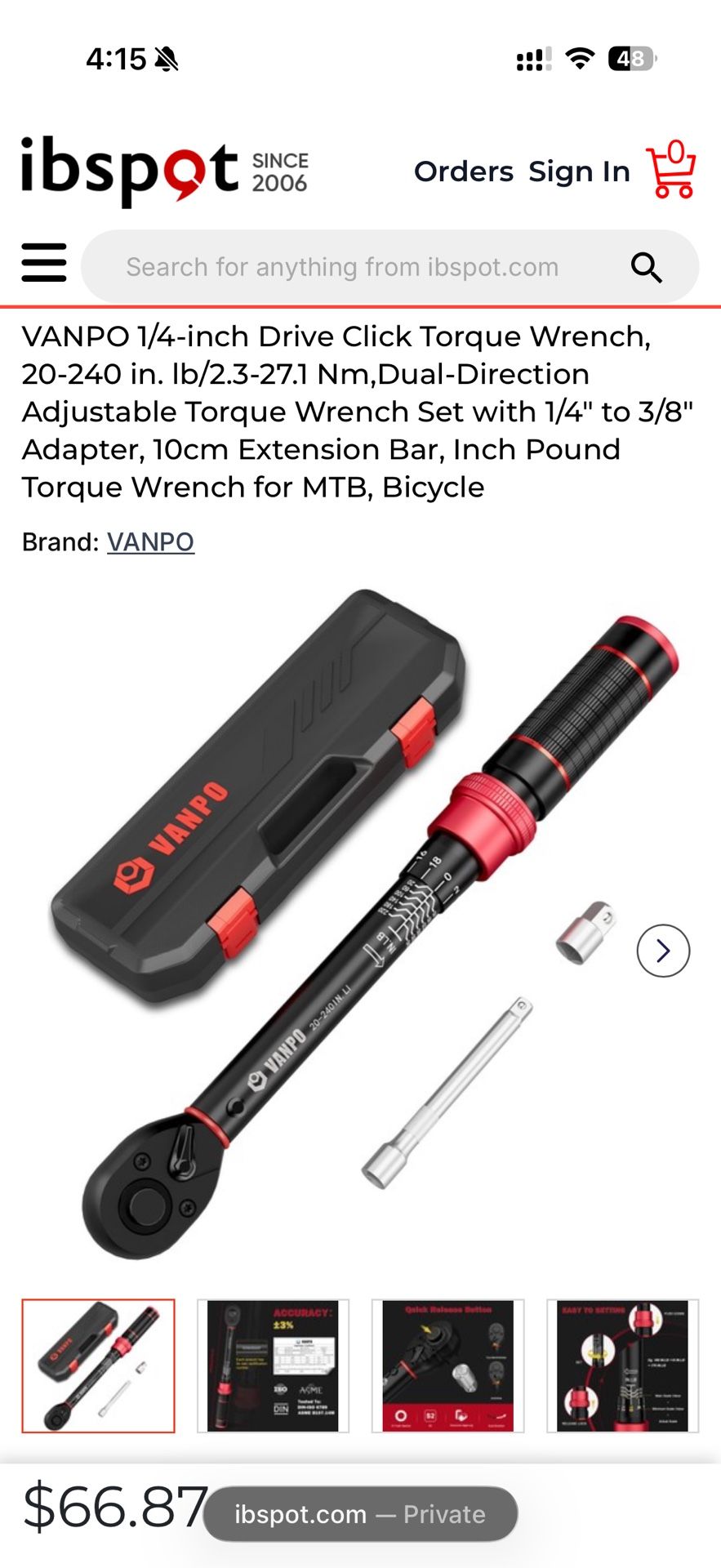 VANPO 14-inch Drive Click Torque Wrench,